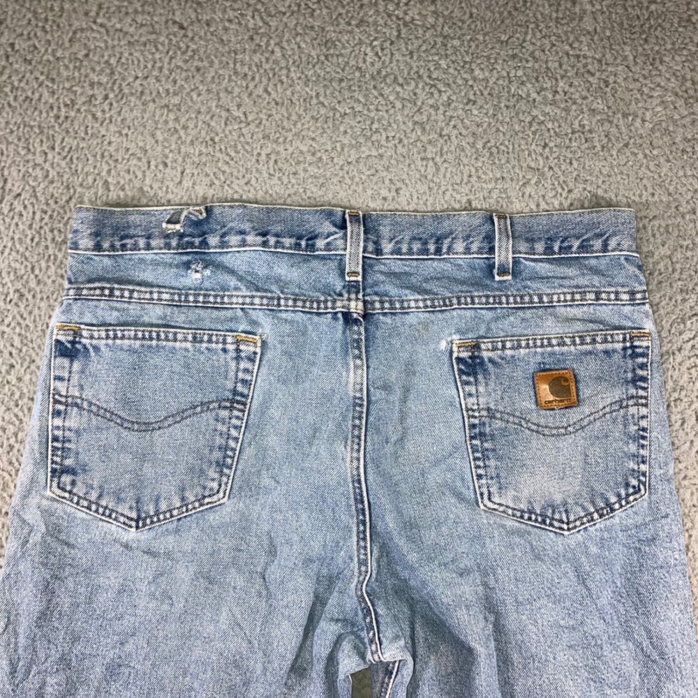 Carhartt Relaxed Fit Jean Men 36x29 Light‎ Wash Blue Workwear Outdoor Classic